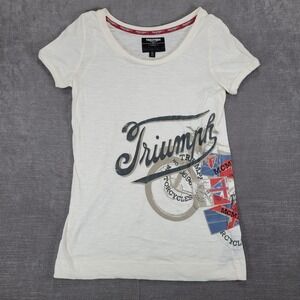 Triumph Motorcycles Graphic Tee Short Sleeve Casual Top Womens Medium